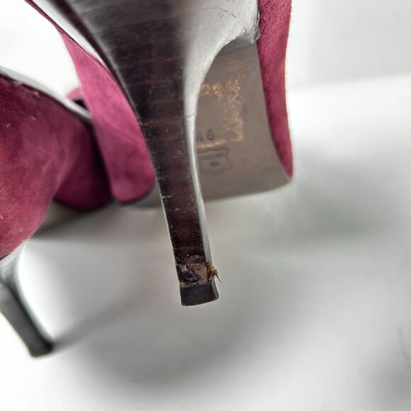 Tory Burch Women's Eliza Burgundy Suede Pointed Toe Loafer Style Pumps Size 9M - Picture 7 of 13